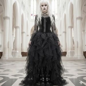 Dolls Kill Black Gothic Maxi Skirt